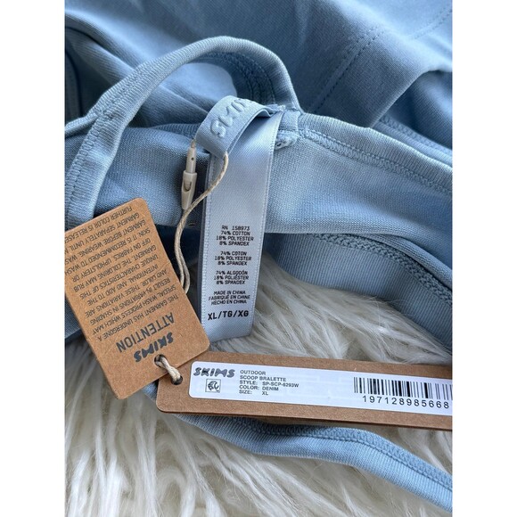 Skims Outdoor Scoop Bralette Denim Size XL - Picture 7 of 7